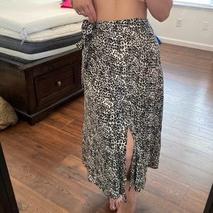 Leopard print wrap skirt